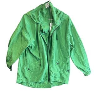 NWT Chico’s Zenergy Taffeta Hooded Jacket Verdant Green Size 12 / Large